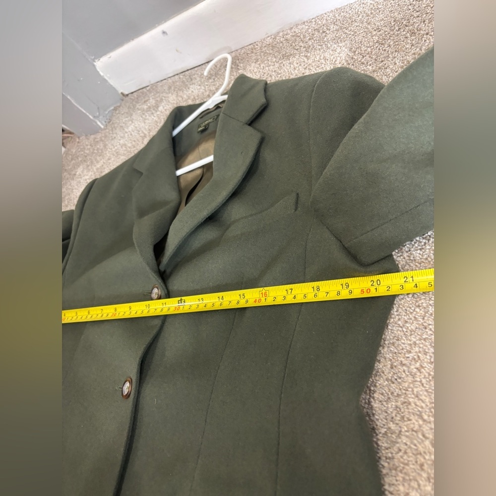 LL Bean Wool Cashmere Blend Green Blazer Jacket Green14 Petite Business - Picture 7 of 12
